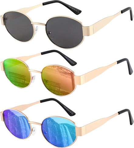 Yogo Vision Retro Womens Sunglasses Oval Trendy Chic Shades Classic UV400 Protection in Saudi Arabia
