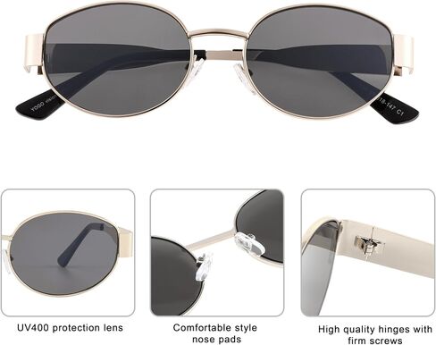 Yogo Vision Retro Womens Sunglasses Oval Trendy Chic Shades Classic UV400 Protection in Saudi Arabia