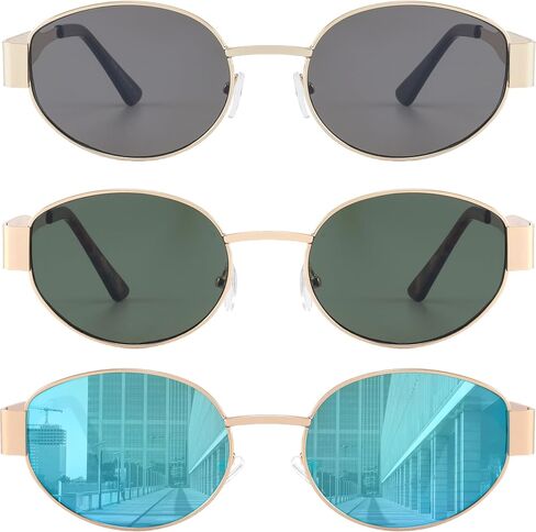 Yogo Vision Retro Womens Sunglasses Oval Trendy Chic Shades Classic UV400 Protection in Saudi Arabia