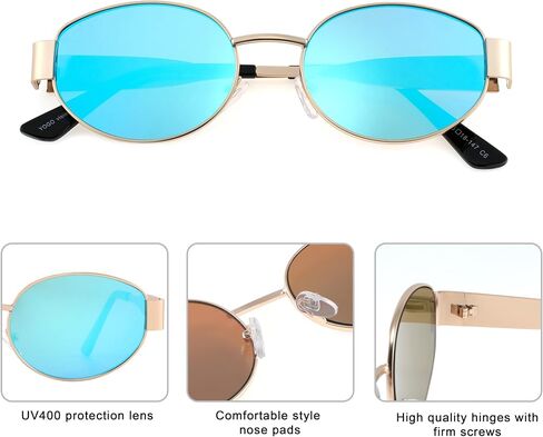Yogo Vision Retro Womens Sunglasses Oval Trendy Chic Shades Classic UV400 Protection in Saudi Arabia