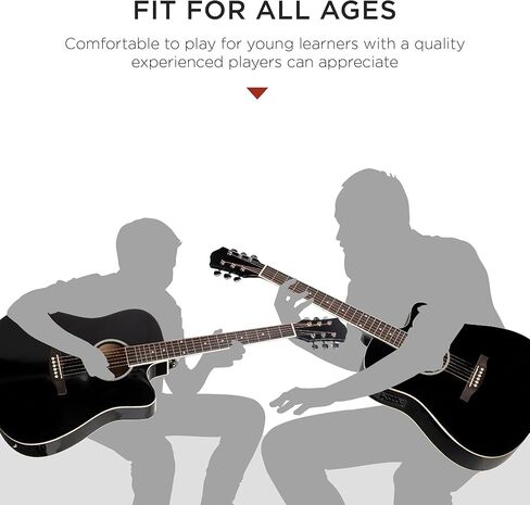 Best Choice Products Beginner Acoustic Electric Guitar Starter Set w/ 41in, All Wood Cutaway Design, Case, Strap, Picks, Tuner - Blue in Kuwait