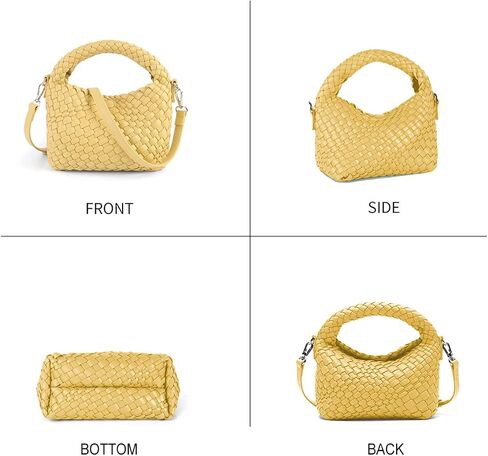 Women's Woven Crossbody Bag, Handmade Braided Tote Purse with Detachable Shoulder Strap, Vintage Small Handbag 12 Colors in Saudi Arabia