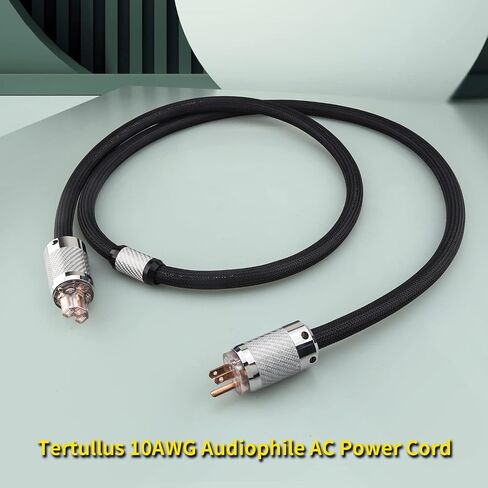 Audiophile HiFi Power Cord, 12AWG US AC Main Supply Cable, NEMA 5-15P Carbon Fibre Red Pure Copper Plug IEC320-C15 Female Connector, 125V/15A for Speaker, Subwoofer, Turntable, AMP, DAC (2m/6.56ft) in Saudi Arabia