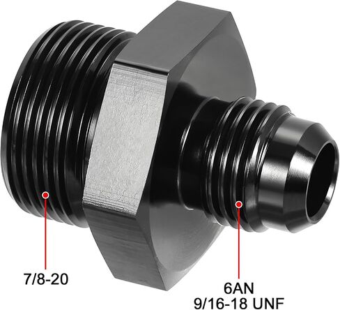 EVIL ENERGY 6AN Male Flare to 7/8-20 Male Carb Carburetor Fuel Inlet Fitting Adapter Aluminum Black 2PCS in Saudi Arabia