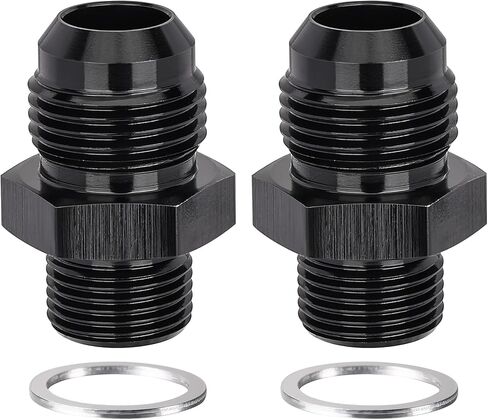 EVIL ENERGY 6AN Male Flare to 7/8-20 Male Carb Carburetor Fuel Inlet Fitting Adapter Aluminum Black 2PCS in Kuwait