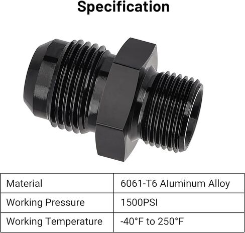 EVIL ENERGY 6AN Male Flare to 7/8-20 Male Carb Carburetor Fuel Inlet Fitting Adapter Aluminum Black 2PCS in Kuwait