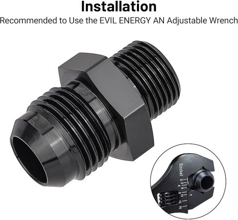 EVIL ENERGY 6AN Male Flare to 7/8-20 Male Carb Carburetor Fuel Inlet Fitting Adapter Aluminum Black 2PCS in Kuwait