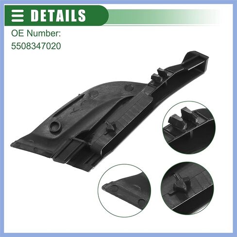 Front Right Cowl Side Vent Cover, Passenger Side Cowl Hood Side Seal Cover, for Toyota Prius 2010-2015, Plastic, No.5508347020, Black, 1 Pc Stable in Saudi Arabia
