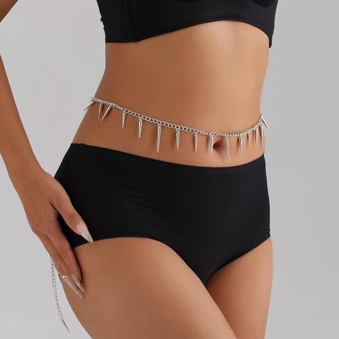 Fashion Silver Adjustable Waist Chain Belly Chain for Women Personalized Body Jewelry in Kuwait