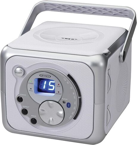 Jensen CD-555 Pink CD Bluetooth Boombox Portable Bluetooth Music System with CD Player +CD-R/RW & FM Radio with Aux-in & Headphone Jack Line-in Limited Edition (Pink) in Saudi Arabia