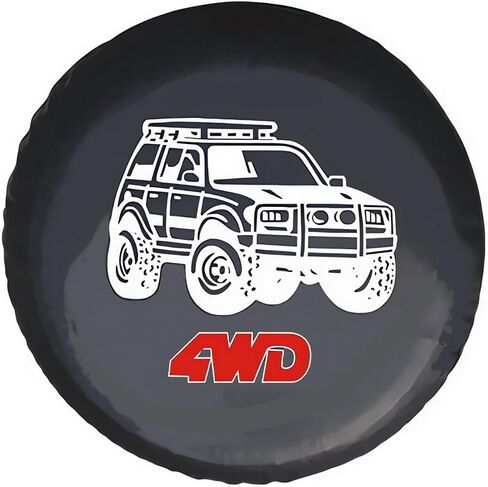 4WD Spare Tire Cover, Spare Wheel Cover for Honda CR-V, Suzuki, Toyota, Ford, Buick, Chevrolet, GMC Cars & SUVs Tire Cover Protector (S: 205/75R15, 215/60R16, 215/55/R17) in Kuwait