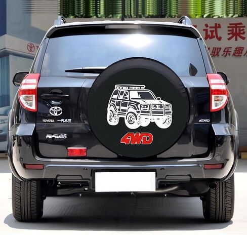 4WD Spare Tire Cover, Spare Wheel Cover for Honda CR-V, Suzuki, Toyota, Ford, Buick, Chevrolet, GMC Cars & SUVs Tire Cover Protector (S: 205/75R15, 215/60R16, 215/55/R17) in Kuwait