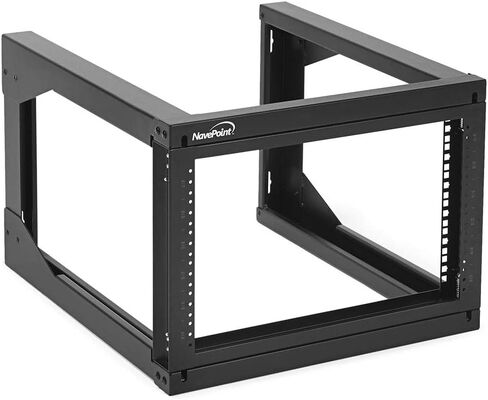 NavePoint 9U Wall Mount Open Frame Network Rack, Swing Out Hinged Gate,24 Inch Depth, Holds Network Servers and AV Equipment, Easy Rear Access to Equipment, Gate Opens 180 Degrees from Either Side in Saudi Arabia