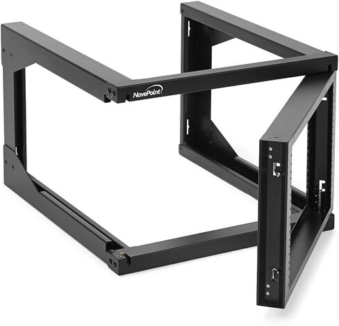 NavePoint 9U Wall Mount Open Frame Network Rack, Swing Out Hinged Gate,24 Inch Depth, Holds Network Servers and AV Equipment, Easy Rear Access to Equipment, Gate Opens 180 Degrees from Either Side in Saudi Arabia