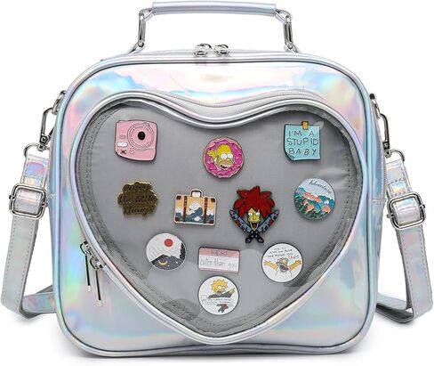 قوس قزح ابتسامة Ita حقيبة متعددة الأغراض على ظهر حقيبة Crossbody Heart Pres Kawaii مع إدراج in Kuwait