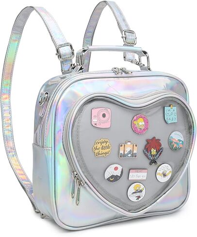قوس قزح ابتسامة Ita حقيبة متعددة الأغراض على ظهر حقيبة Crossbody Heart Pres Kawaii مع إدراج in Kuwait