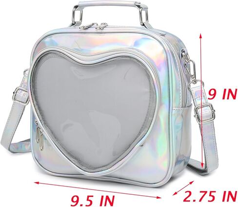 قوس قزح ابتسامة Ita حقيبة متعددة الأغراض على ظهر حقيبة Crossbody Heart Pres Kawaii مع إدراج in Kuwait
