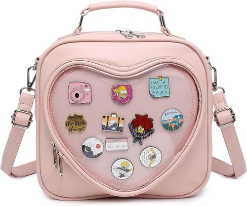 قوس قزح ابتسامة Ita حقيبة متعددة الأغراض على ظهر حقيبة Crossbody Heart Pres Kawaii مع إدراج in Kuwait