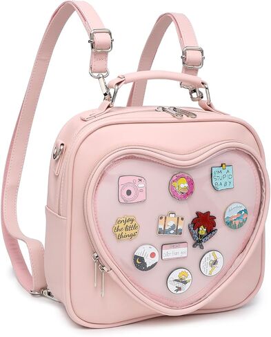 قوس قزح ابتسامة Ita حقيبة متعددة الأغراض على ظهر حقيبة Crossbody Heart Pres Kawaii مع إدراج in Kuwait