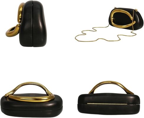 RomanticDesign Women Trendy PU Leather Evening Clutch Chic Decor Handle Party Prom Wedding Shoulder Bag in Kuwait
