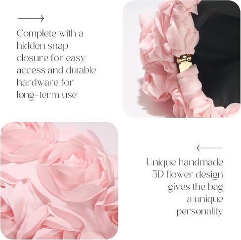 Evening Bag for Women, 3D Flower Wedding Evening Handbags Bride Floral Clutch Purse in Kuwait