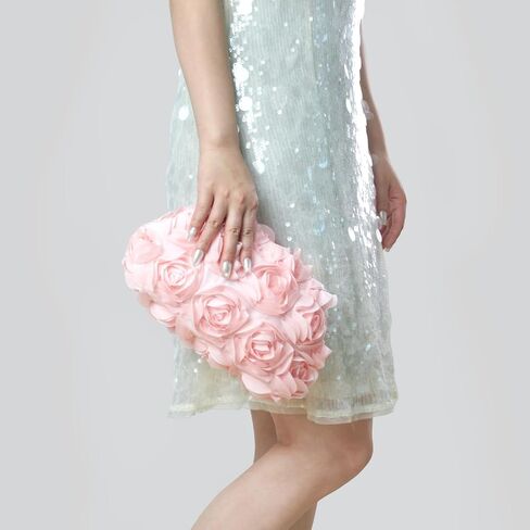 Evening Bag for Women, 3D Flower Wedding Evening Handbags Bride Floral Clutch Purse in Kuwait