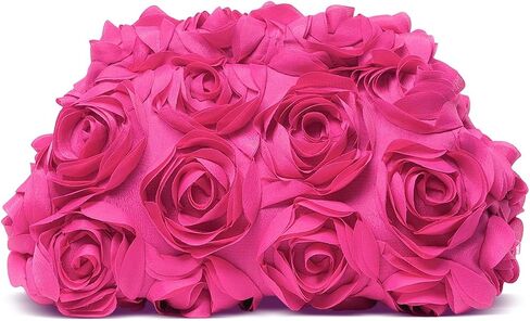Evening Bag for Women, 3D Flower Wedding Evening Handbags Bride Floral Clutch Purse in Kuwait