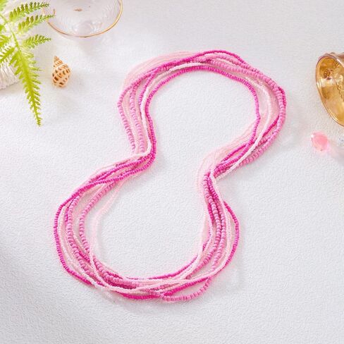 Boho Waist Beads Chains Set Colorful Summer African Belly Chain Elastic Waist Beads for Weight Loss Body Chains Bikini Beads Jewelry for Women in Saudi Arabia