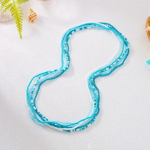 Boho Waist Beads Chains Set Colorful Summer African Belly Chain Elastic Waist Beads for Weight Loss Body Chains Bikini Beads Jewelry for Women in Saudi Arabia