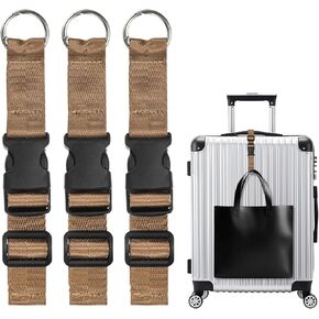 3-Pack Add A Bag Luggage Strap, Adjustable Suitcase Belt for Connecting Handbag/Backpack/Jacket, Luggage Connector [Dark Green]