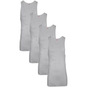 Hanes Men’s Tank Tagless A-Shirts 6-Pack, Gray, Large