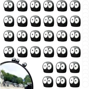 30Pcs Cute Soot Sprites,Soot Sprite Car Rearview Mirror Accessories for Car Interior Decoration Dashboard,Soot Sprites Car Accessories,Car Ornament for Car Mirror Interior Decor, black
