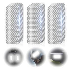 20 PCS Super Reflection leflection ملصقات عاكسة مصنوعة من 3M DG3 ، 3.15 "× 1.18" شريط عاكس أمان أبيض مقاوم للماء للسيارة خوذة صندوق بريد دراجة للسيارة