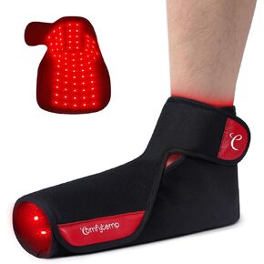 Comfytemp 5000mAh Cordless Red Light Therapy for Foot & Ankle, Portable Near Infrared Light Therapy Wrap with Timer, 660nm & 850nm Flexible Light Shoe for Heel Joint Muscle Pain Relief, 12'' x 7''