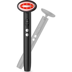 العلاج بالضوء الأحمر للوجه والرقبة ، عصا العلاج بالضوء الأحمر ، 9 في 1 LED نحات الوجه العيون وأداة مدلك الوجه