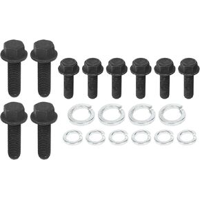 Engine Transmission Bell Housing Bolts Kit for Chevrolet Chevelle 1968-1972/ Inner/Durable Metal/ 1 Set Black Silver Tone