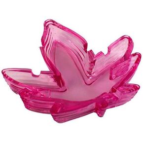 Kheper Games Pink Pot Leaf Glass 5inch Wide Marijuana 420 Cannabis Weed Party Gift