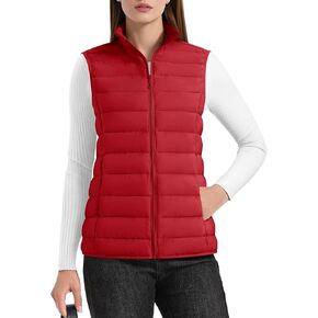 YUCOLEN Women's Puffer Vest Lightweight Stand Collar Zip Puffy Vests