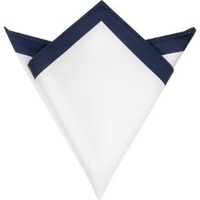 Men's Contrast Color Lightweight White Pocket Squares for Formal Wedding