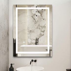 36"x24" LED Bathroom Mirror with Lights,Anti-Fog,Dimmable,Frontlit,Lighted Bathroom Vanity Mirror,Memory, Shatter-Proof Tempered Glass,Vanity Mirror with Lights(Horizontal/Vertical)