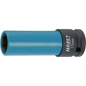 HAZET 903SLG-22 1/2 inch impact socket, 22 mm AF, external hexagonal traction profile, for aluminum rims, color-coded plastic sleeve green in Kuwait