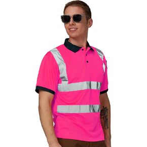 A-SAFETY Hi Vis Safety Daily Work Construction Yellow Orange Pink Blue Black Polo Shirts for Men for Women