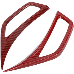 Wheel Eyebrow Side Air Conditioning Vent Decor Cover for Jeep Wrangler JL JLU Gladiator JT 18-20 Fender Side Air Outlet Vent Decoration Trim Plastic Carbon Fiber Pattern Red Pair