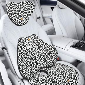 NS YOLO Ergonomic Car Seat Cushion with Comfort Memory Foam Neck Pillow, Car Pillow,Lumbar Support and Big Size Soft Seat Cushion for Driving Seat,Office Chair and Wheel Chair (Black and Grey-3 pcs)
