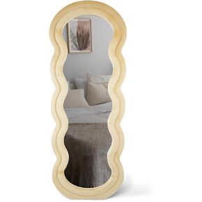 Nook & Trove Floor Mirror Gold Velvet Frame - مرآة لهجة كاملة الطول - 63 "x23.6" الإطار المخملي الذهبي لغرفة النوم أو غرفة المعيشة أو المدخل