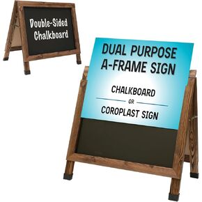 منتجات Excello Global Products A-Frame Combo و Chalkboard و Coroplast Poster حامل ، 18x24 ، بني ريفي