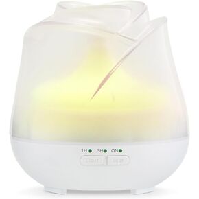 Earnest Living Rose Essential Oil Diffuser – Mini Ultrasonic Aromatherapy Diffuser for Home, Bedroom, or Desk – USB Powered, Quiet Mist, 7-Color Light, Auto Shut-Off, Gift for Women – Solid White