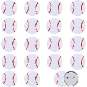 18Pcs Baseball Buttons Pins Softball Gifts for Team,1.97Inch Round Little Hat Pin,Baseball Accessory Hat and Bag Accessories for Players and Fans