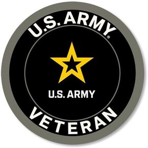 Magnetic Round U.S Army Veteran Magnet (United States Soldier Logo Insignia Official Mag for Cars, Trucks (3 inch) U.S. Army Licensed