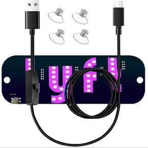 LED Light for Car, Pink Car Signs Lights for Windshield, Bumper Sticker Sign with 4PCS Suction Cups & Universal USB-Plug for All Cars